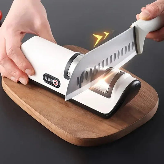 Automatic Electric Knife Sharpener – 4-Gear Multifunction Kitchen Blade Sharpener - InspiredGrabs.com