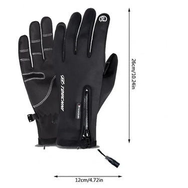 Heated Cycling Gloves - Winter Touchscreen Safety - InspiredGrabs.com
