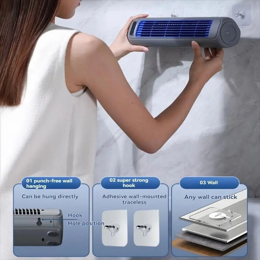 Portable Rechargeable Tower Fan with 3 Speeds – Quiet Standing Desk Air Cooling Fan - InspiredGrabs.com
