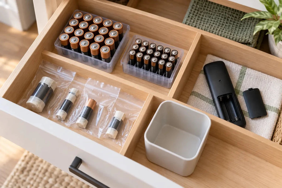 A Safer Battery Drawer: Sort, Store, and Recycle Household Batteries - InspiredGrabs.com