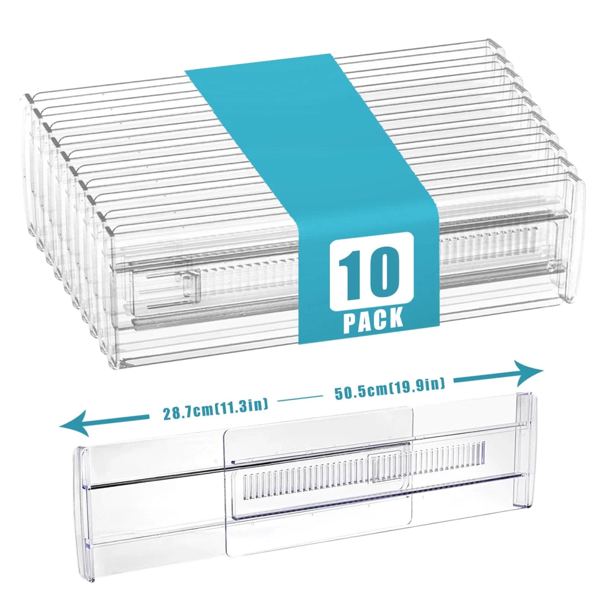 10-Pack Adjustable Clear Drawer Dividers - InspiredGrabs.com