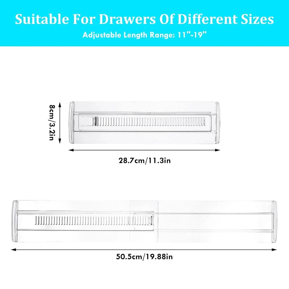 10-Pack Adjustable Clear Drawer Dividers - InspiredGrabs.com