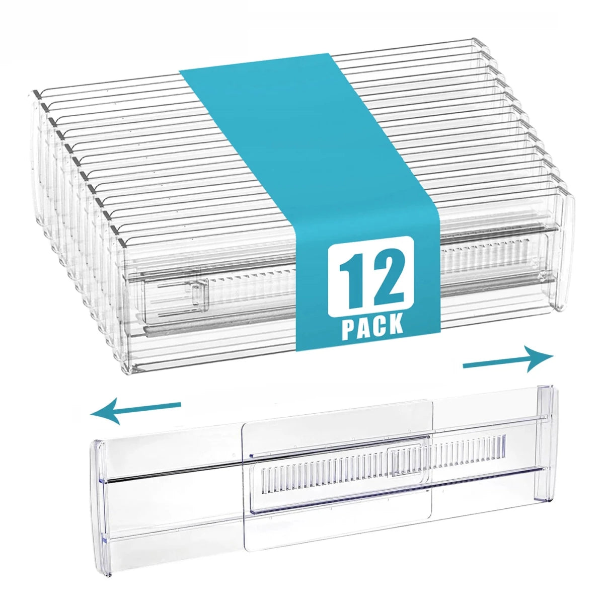 10-Pack Adjustable Clear Drawer Dividers - InspiredGrabs.com