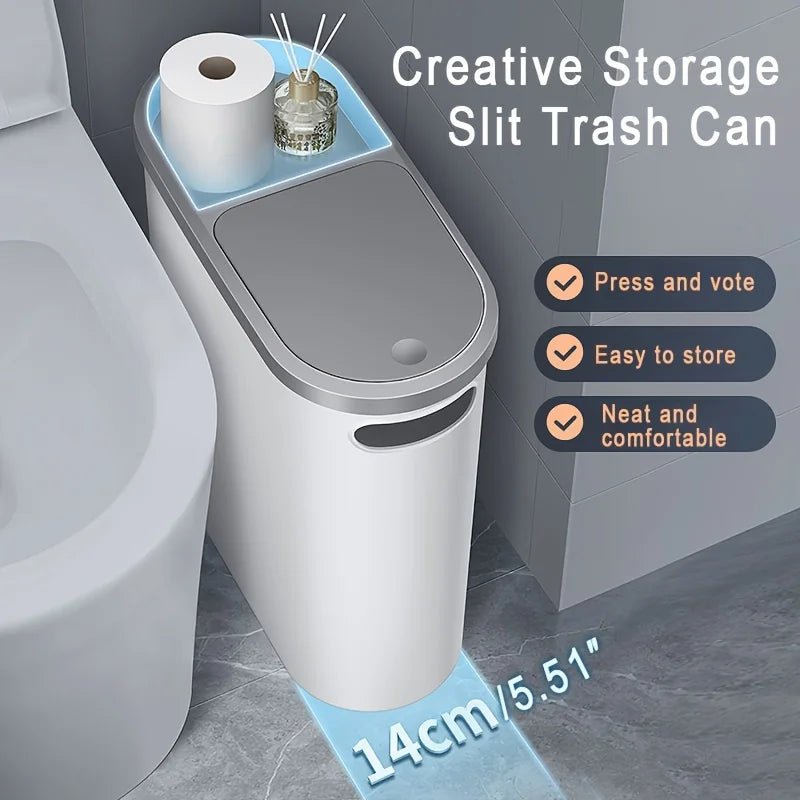 10L Silent Closed Bathroom Garbage Bin - InspiredGrabs.com