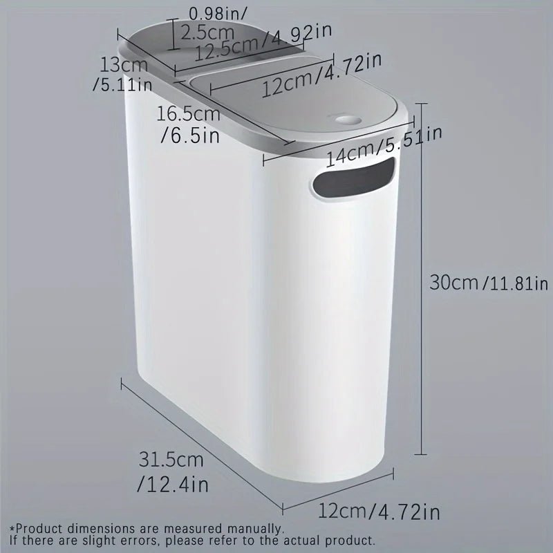 10L Silent Closed Bathroom Garbage Bin - InspiredGrabs.com