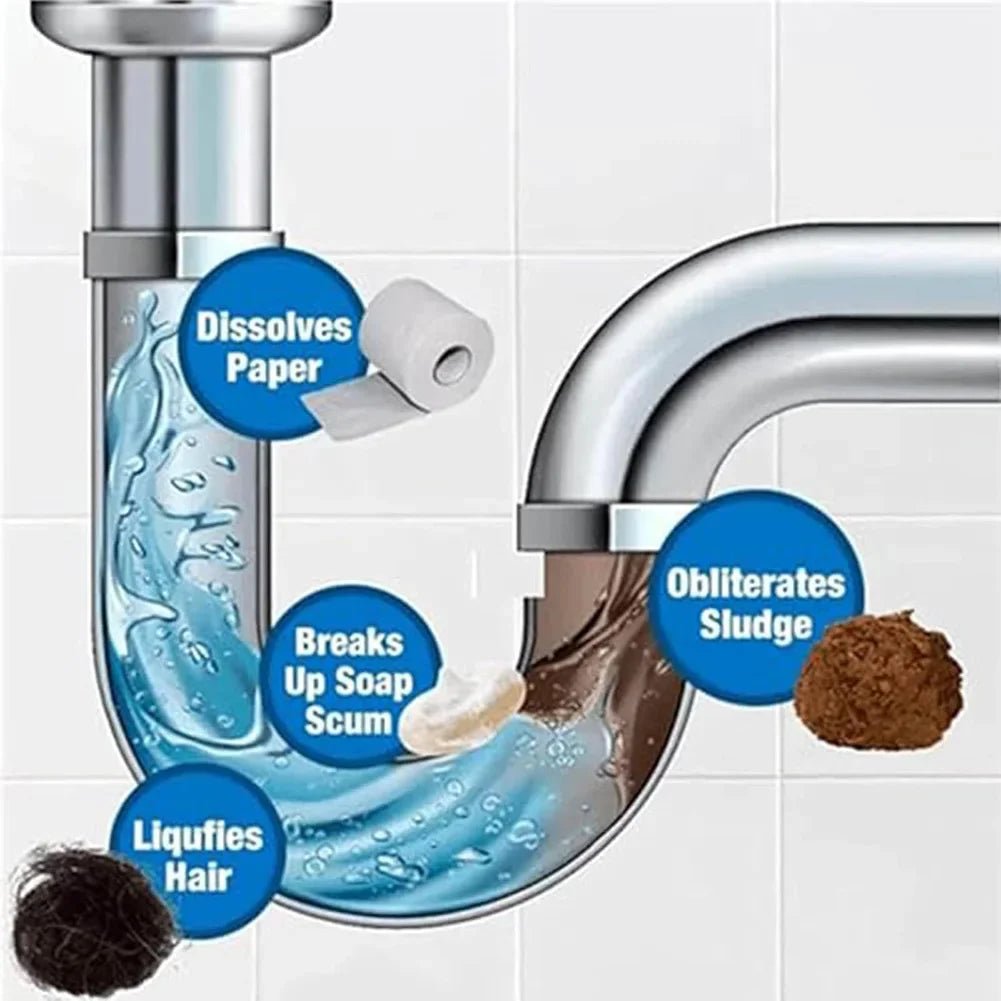 110g Powerful Kitchen Pipe Dredging Agent – Fast Foaming Drain & Toilet Cleaner - InspiredGrabs.com