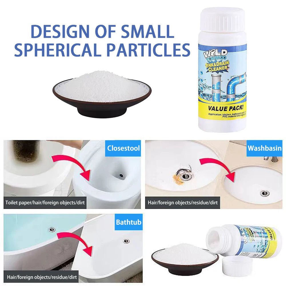 110g Powerful Kitchen Pipe Dredging Agent – Fast Foaming Drain & Toilet Cleaner - InspiredGrabs.com