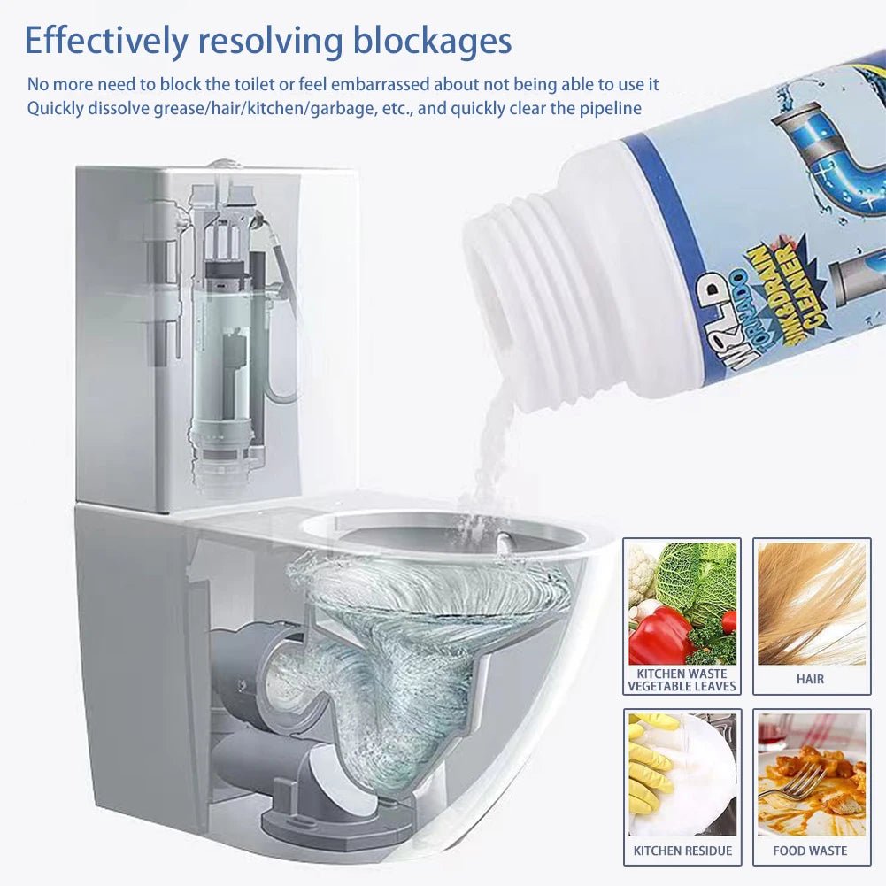 110g Powerful Kitchen Pipe Dredging Agent – Fast Foaming Drain & Toilet Cleaner - InspiredGrabs.com