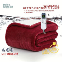 Thumbnail for 120V Electric Throw Heated Blanket – 10 Heat Levels, LCD, Auto Shut Off - InspiredGrabs.com