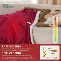 Thumbnail for 120V Electric Throw Heated Blanket – 10 Heat Levels, LCD, Auto Shut Off - InspiredGrabs.com