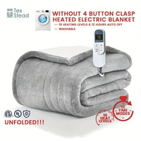 Thumbnail for 120V Electric Throw Heated Blanket – 10 Heat Levels, LCD, Auto Shut Off - InspiredGrabs.com