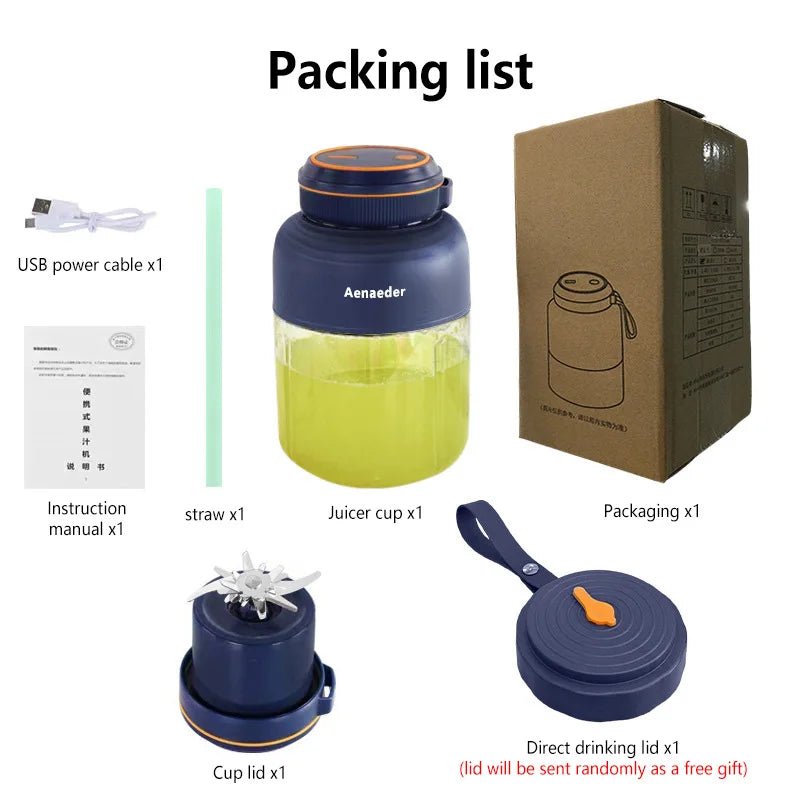 1300ml Portable Wireless Blender & Fruit Juicer – Rechargeable Multifunction Smoothie Maker - InspiredGrabs.com