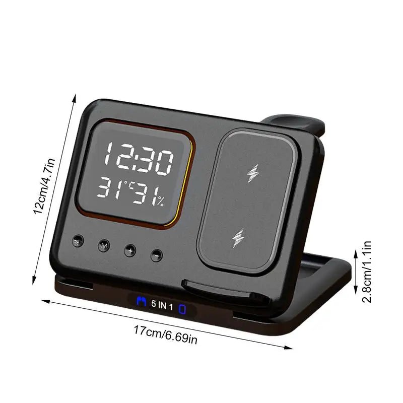 15W Fast Wireless Charging Station + LED Alarm Clock - InspiredGrabs.com