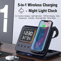 Thumbnail for 15W Fast Wireless Charging Station + LED Alarm Clock - InspiredGrabs.com