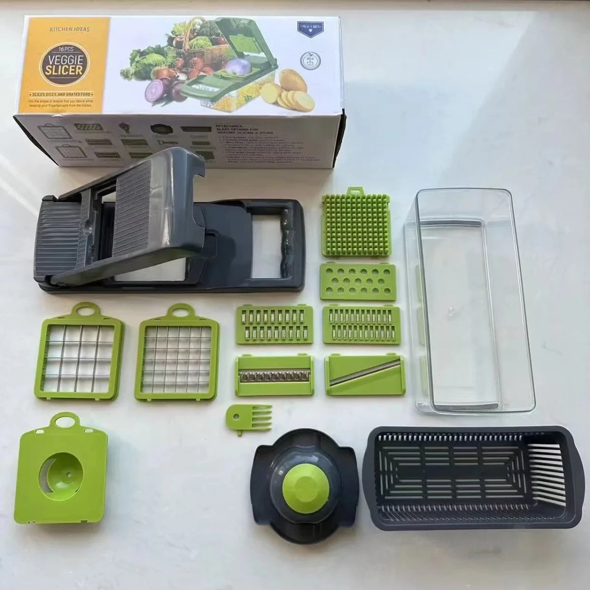 16 - in - 1 Multifunctional Vegetable Chopper and Slicer - InspiredGrabs.com