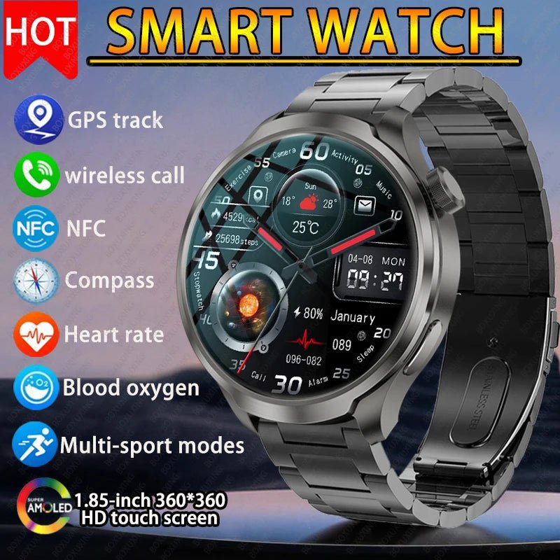 1.85" AMOLED Waterproof GPS Smart Watch - InspiredGrabs.com
