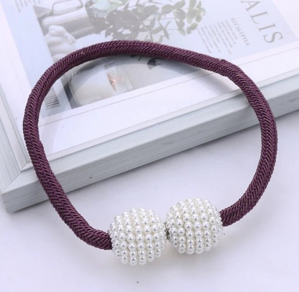 2-Pack Pearl Magnetic Curtain Tiebacks – Purple - InspiredGrabs.com