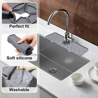 Thumbnail for 2-Pack Silicone Faucet Splash Guard & Sink Draining Mat - InspiredGrabs.com