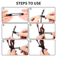 Thumbnail for 20-Pack Reusable Silicone Cable Ties – Black - InspiredGrabs.com