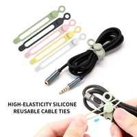 Thumbnail for 20-Pack Reusable Silicone Cable Ties – Black - InspiredGrabs.com