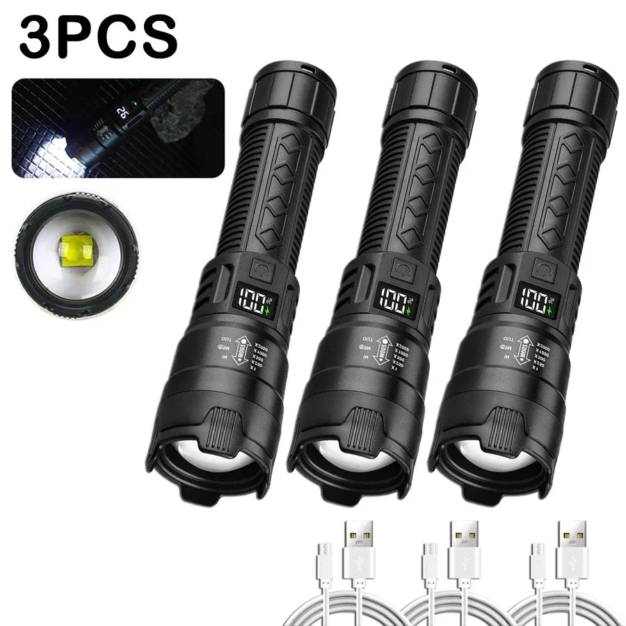 2000LM USB Rechargeable Tactical LED Flashlight - InspiredGrabs.com