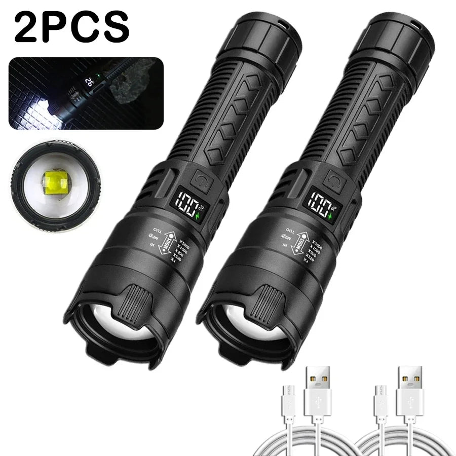 2000LM USB Rechargeable Tactical LED Flashlight - InspiredGrabs.com