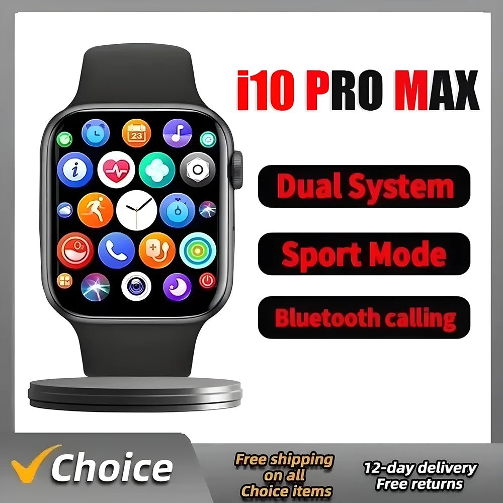 2024 New i10 Pro Max Series 10 Smartwatch | 1.77 - Inch Display with Bluetooth Calling, Heart Rate Monitor | Stylish Smartwatch for Women and Men | Comparable to X8 Max - InspiredGrabs.com