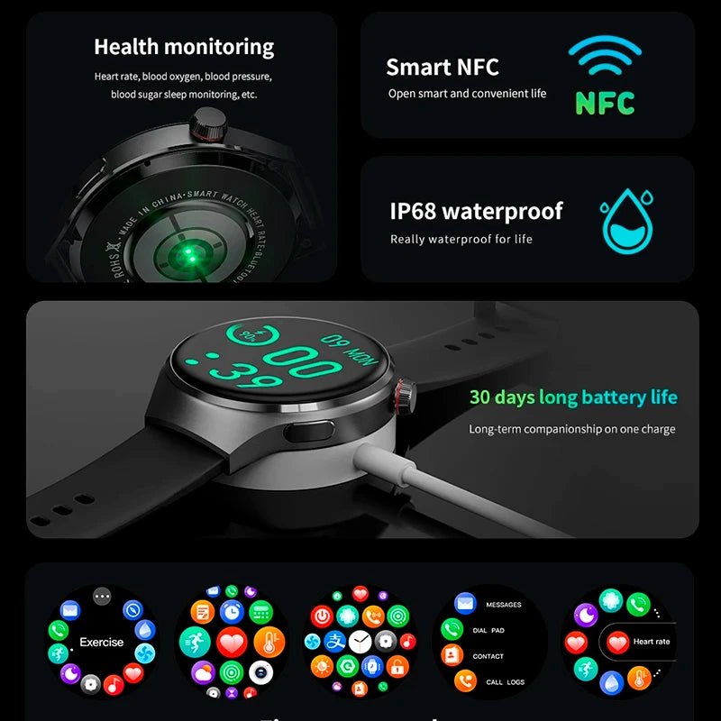 2025 Smart Watch - NFC, GPS, IP68 Waterproof - InspiredGrabs.com