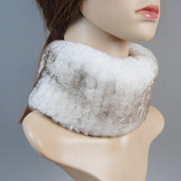 Thumbnail for 2025 Women’s Real Rex Rabbit Fur Ring Cap & Silver Fox Fur Scarf - InspiredGrabs.com
