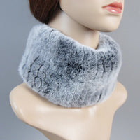 Thumbnail for 2025 Women’s Real Rex Rabbit Fur Ring Cap & Silver Fox Fur Scarf - InspiredGrabs.com