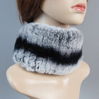 Thumbnail for 2025 Women’s Real Rex Rabbit Fur Ring Cap & Silver Fox Fur Scarf - InspiredGrabs.com