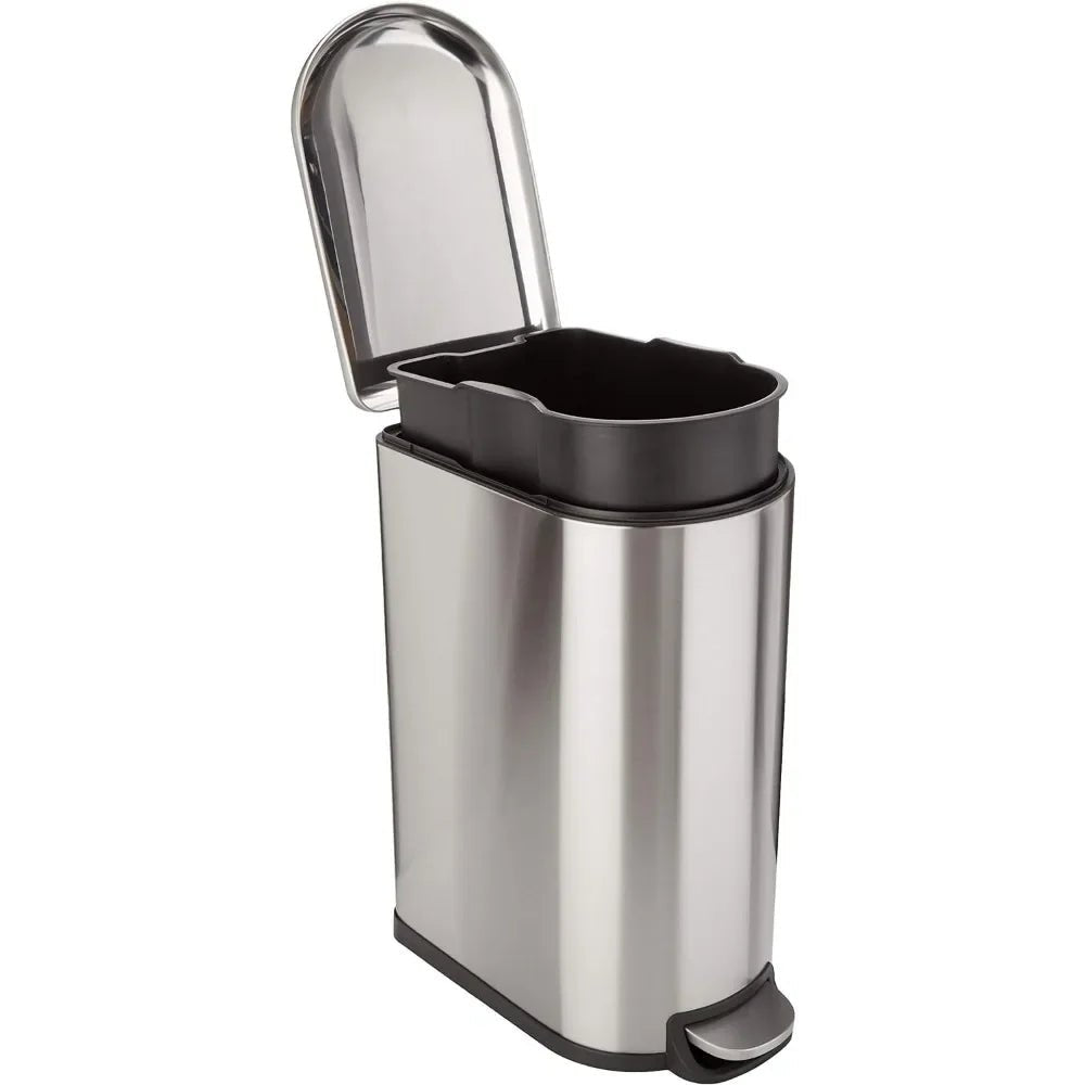 20L Nickel Kitchen Trash Can with a Quiet Lid - InspiredGrabs.com