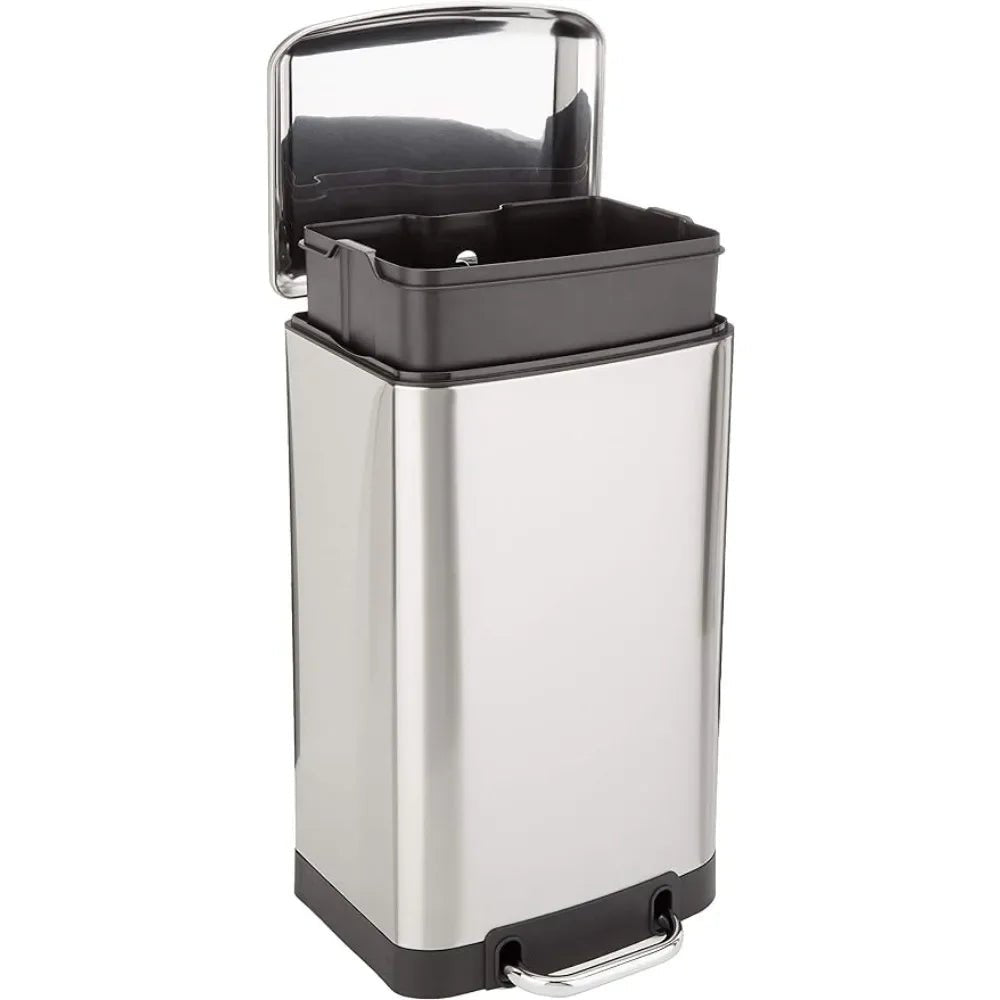 20L Nickel Kitchen Trash Can with a Quiet Lid - InspiredGrabs.com