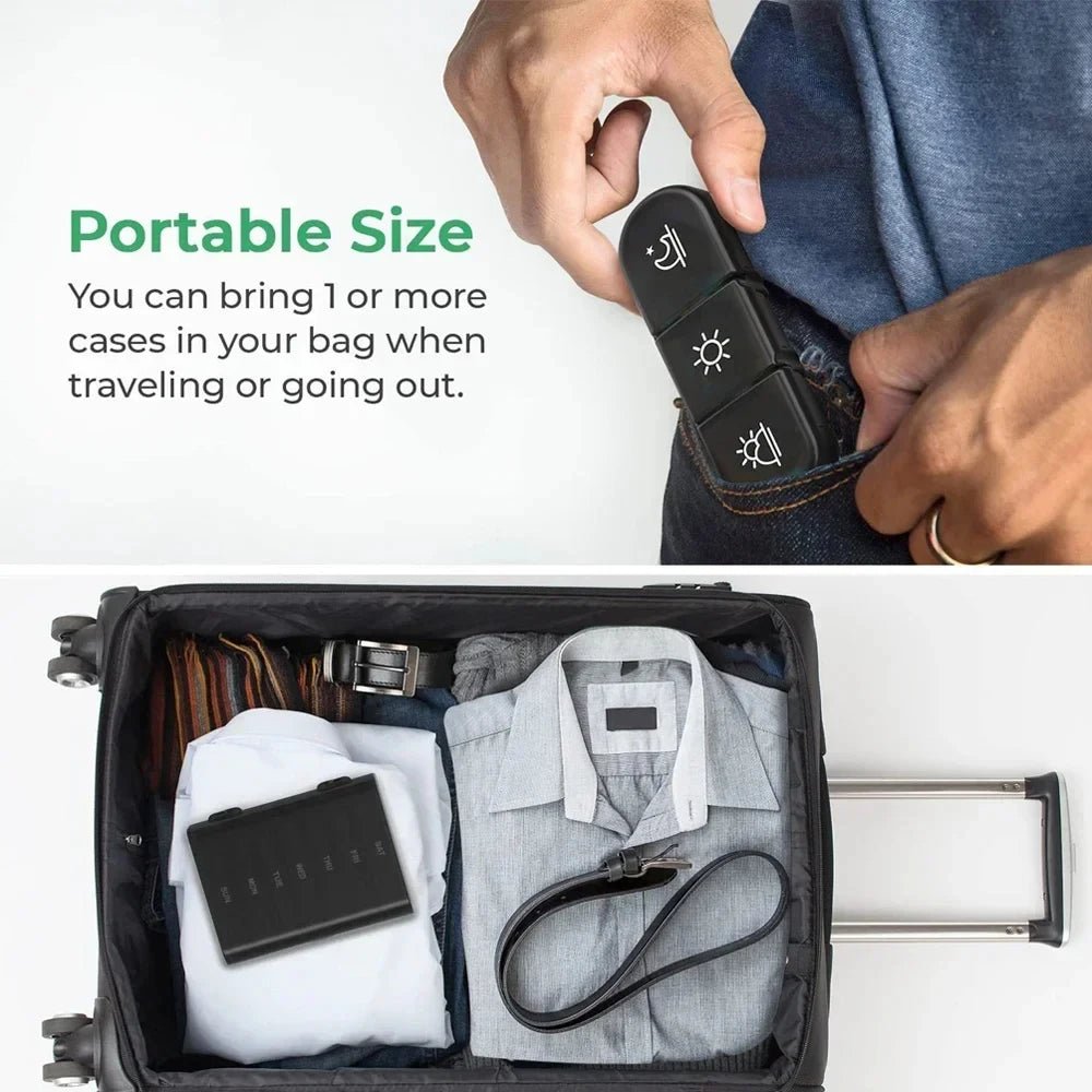 21-Compartment Weekly Pill Organizer – Black - InspiredGrabs.com