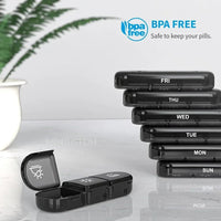 Thumbnail for 21-Compartment Weekly Pill Organizer – Black - InspiredGrabs.com