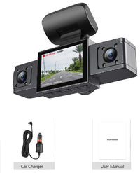 Thumbnail for 3 Channel Dash Cam Video Recorder – Three Lens Car Camera with Rear View DVR & 24H Parking Monitor - InspiredGrabs.com