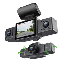 Thumbnail for 3 Channel Dash Cam Video Recorder – Three Lens Car Camera with Rear View DVR & 24H Parking Monitor - InspiredGrabs.com