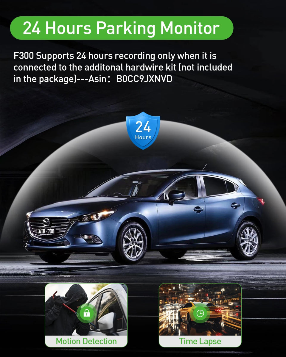 3 Channel Dash Cam Video Recorder – Three Lens Car Camera with Rear View DVR & 24H Parking Monitor - InspiredGrabs.com