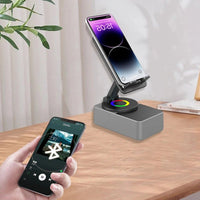 Thumbnail for 3 - in - 1 Mobile Phone Holder: Stand Bracket + Audio Power Bank + Wireless Bluetooth Speaker | Adjustable, Foldable, Rotating Desktop Accessory - InspiredGrabs.com