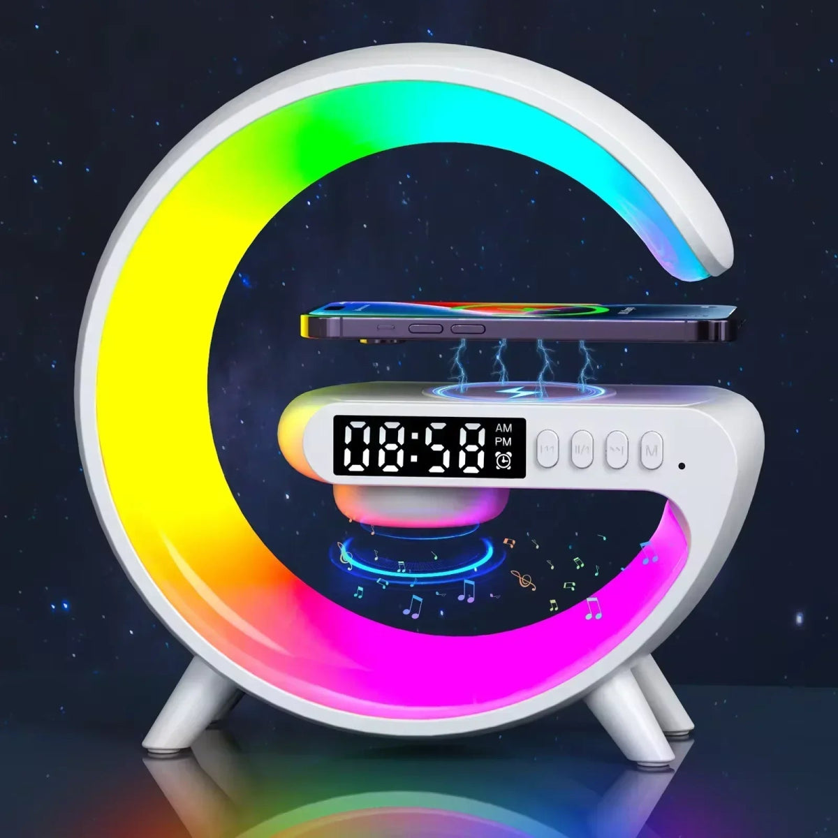 3 - in - 1 Wireless Charger & Bluetooth Speaker Night Light - InspiredGrabs.com