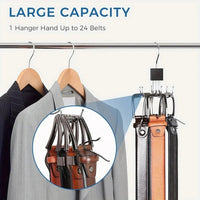 Thumbnail for 3-Pack 360° Rotating Multi-Hook Belt Hangers – Natural Wood - InspiredGrabs.com