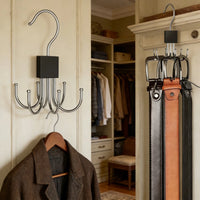 Thumbnail for 3-Pack 360° Rotating Multi-Hook Belt Hangers – Natural Wood - InspiredGrabs.com