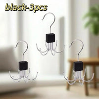 Thumbnail for 3-Pack 360° Rotating Multi-Hook Belt Hangers – Natural Wood - InspiredGrabs.com