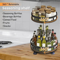 Thumbnail for 3-Tier 360° Rotating Stainless Steel Kitchen Organizer - InspiredGrabs.com