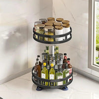 Thumbnail for 3-Tier 360° Rotating Stainless Steel Kitchen Organizer - InspiredGrabs.com