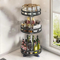 Thumbnail for 3-Tier 360° Rotating Stainless Steel Kitchen Organizer - InspiredGrabs.com