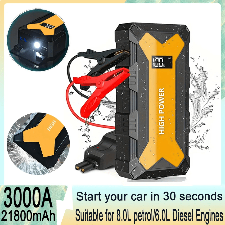 3000A Portable Car Battery Starter & Power Bank - InspiredGrabs.com