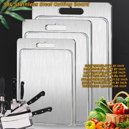 304 Stainless Steel Double - Sided Cutting Board - InspiredGrabs.com