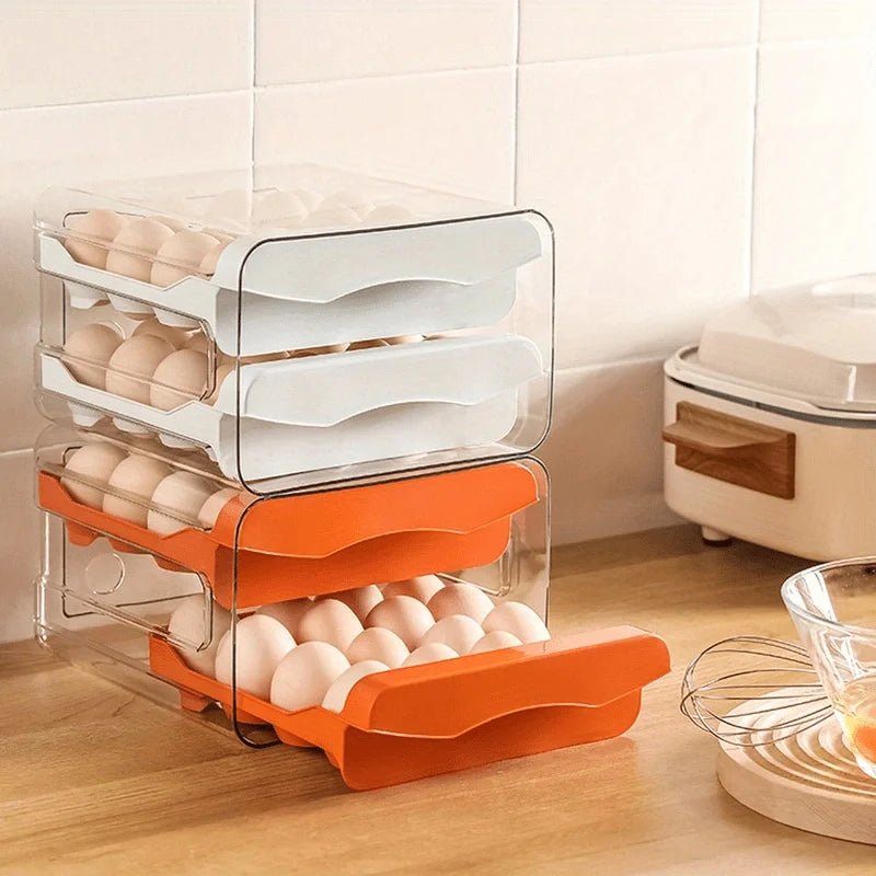 32-Slot Two-Tier Refrigerator Egg Organizer – White - InspiredGrabs.com