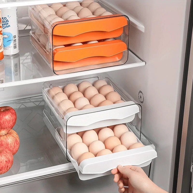 32-Slot Two-Tier Refrigerator Egg Organizer – White - InspiredGrabs.com